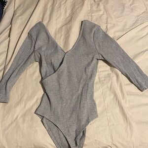 Gray Long Sleeve Bodysuit